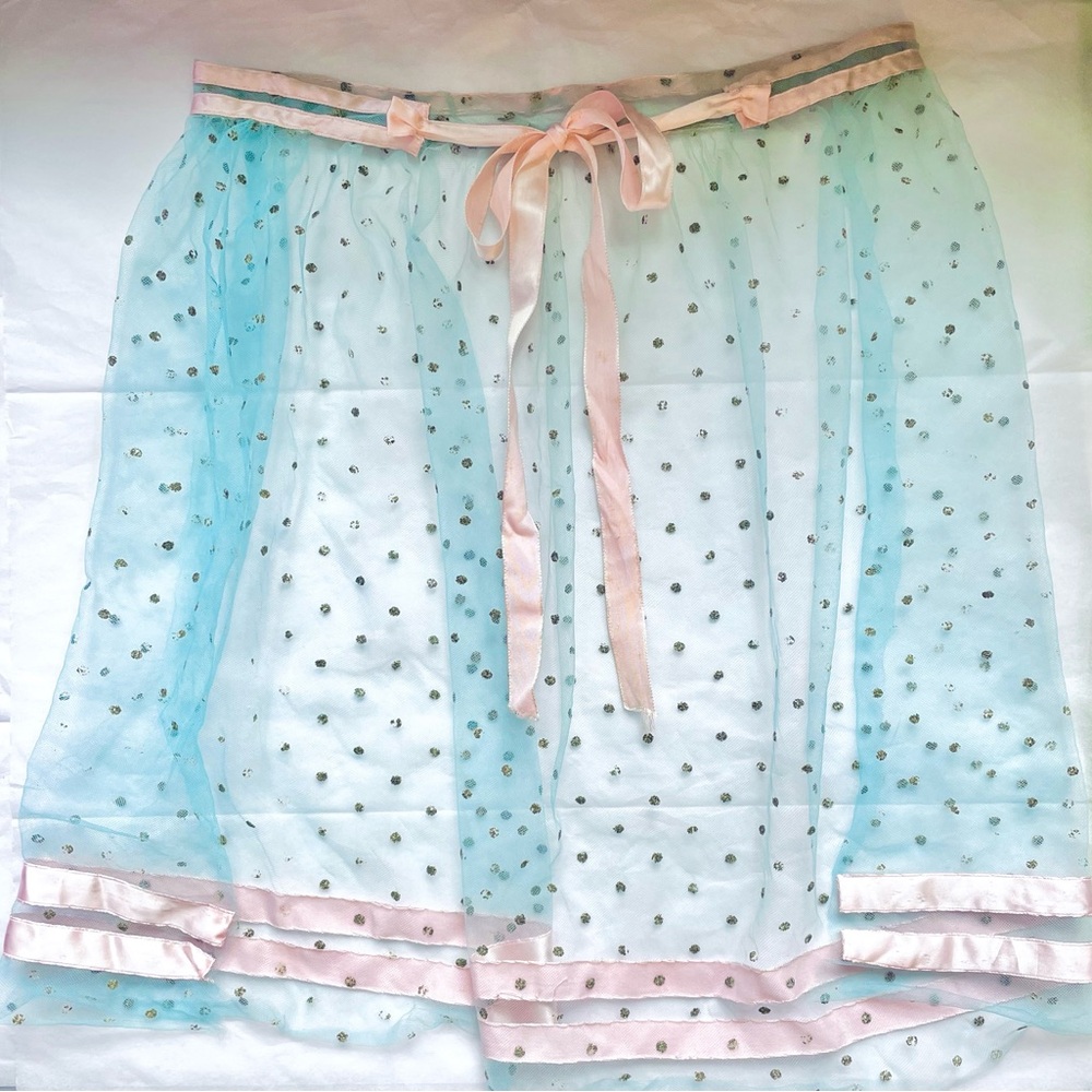 Vintage Blue And Pink Tule Apron Size S/XS - Picture 12 of 12